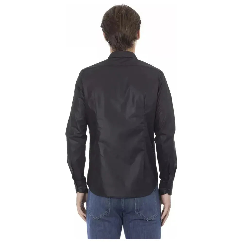 Baldinini Trend Black Polyester Men's Shirt Baldinini Trend