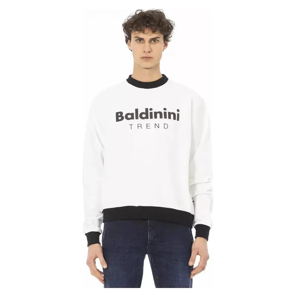 Baldinini Trend White Cotton Men's Sweater Baldinini Trend