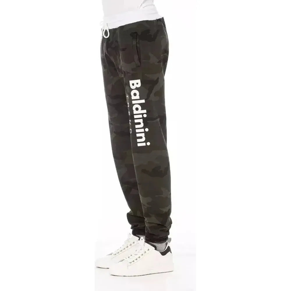 Baldinini Trend Green Cotton Men Sport Pant Baldinini Trend