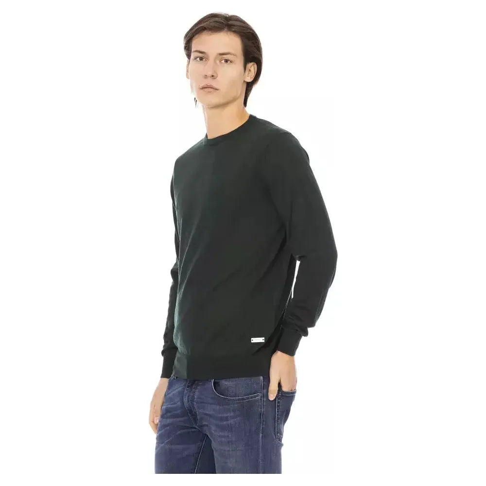 Baldinini Trend Green Fabric Men Sweater Baldinini Trend