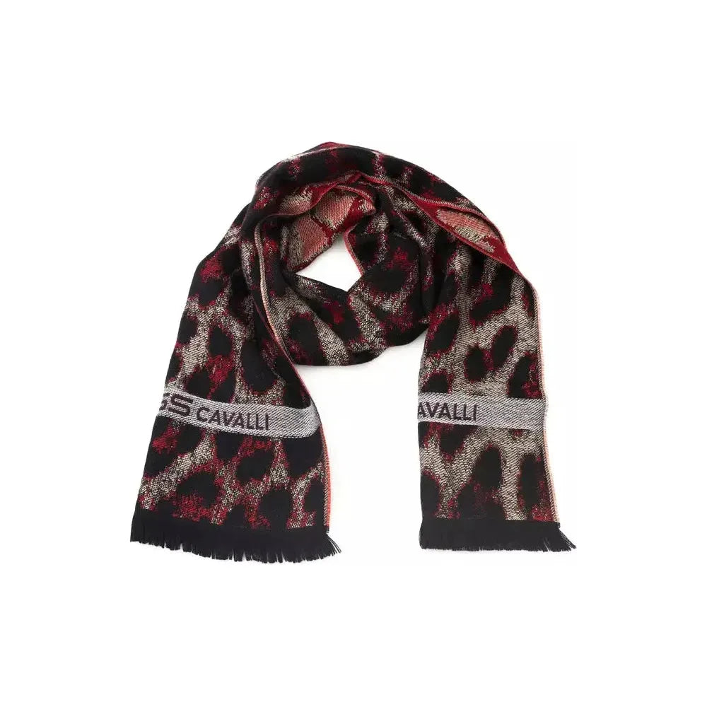 Cavalli Class Burgundy Wool Men Scarf Scarves Cavalli Class