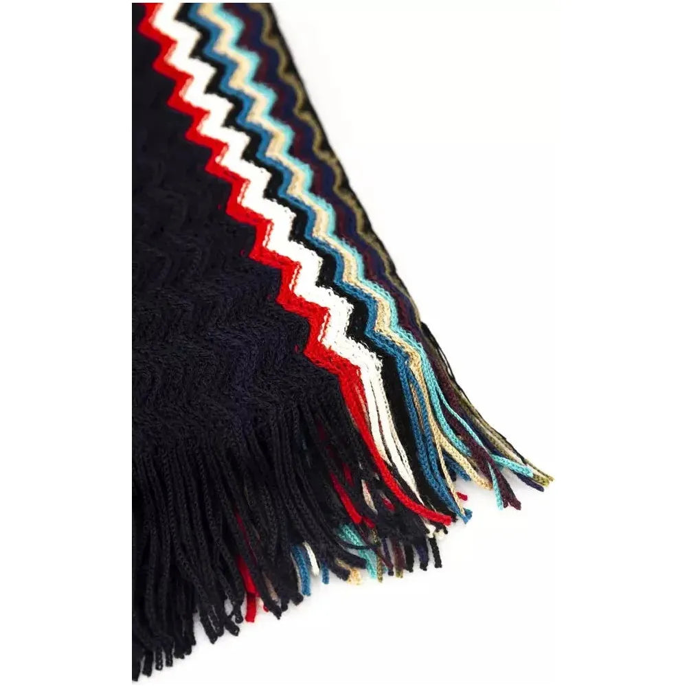 Missoni Black Wool Unisex Scarf Missoni