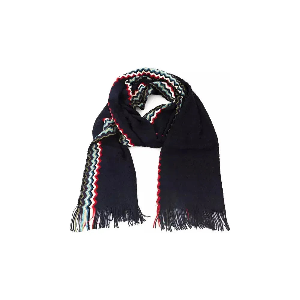 Missoni Black Wool Unisex Scarf Missoni