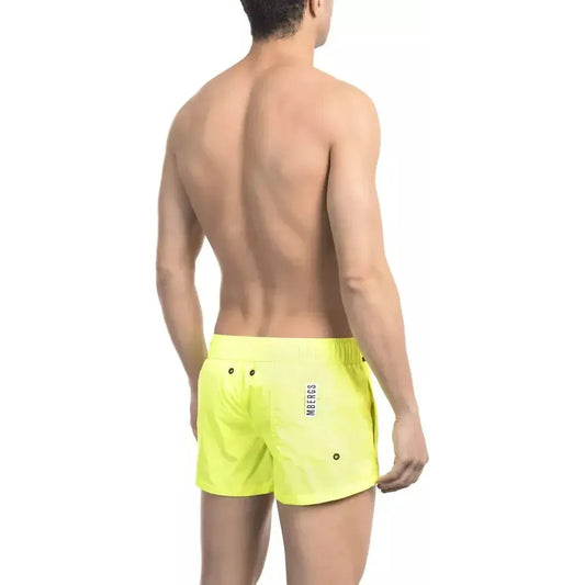 Bikkembergs Yellow Polyamide Men Swim Shorts Bikkembergs