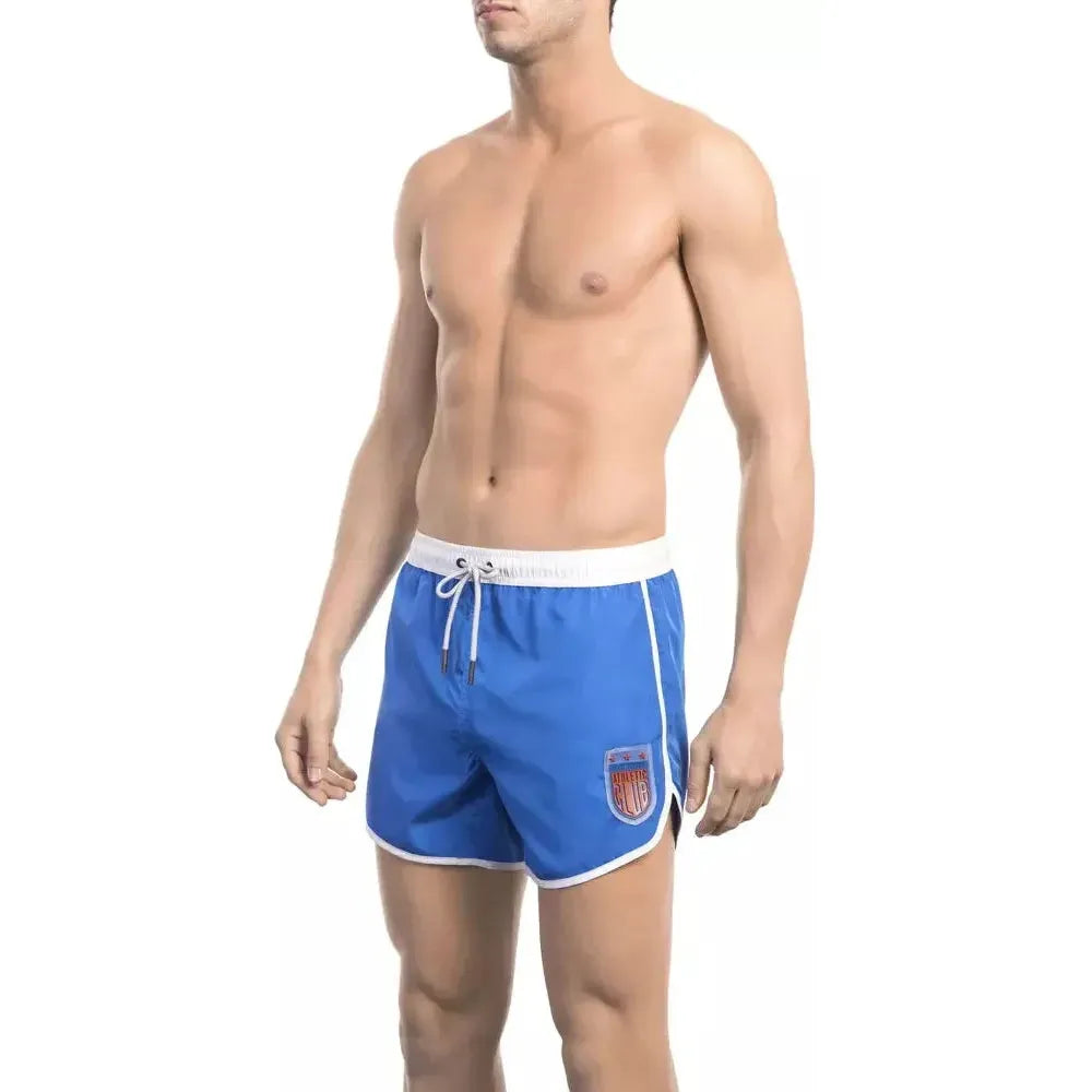 Bikkembergs Blue Polyester Men Swim Short Bikkembergs