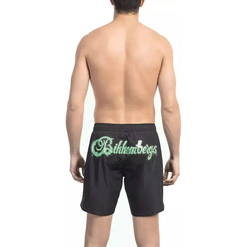 Bikkembergs Black Polyester Men Swim Short
