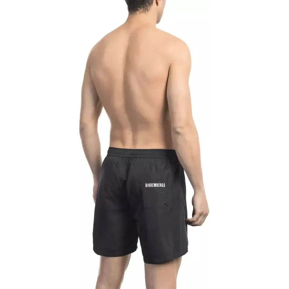 Bikkembergs Black Polyester Men Swim Short Bikkembergs