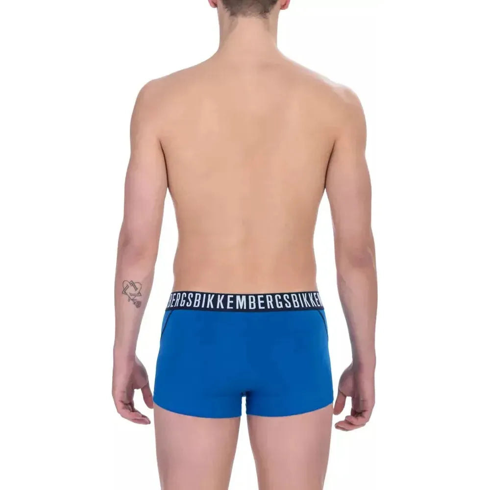 Bikkembergs Blue Cotton Men Underwear Trunk Bikkembergs