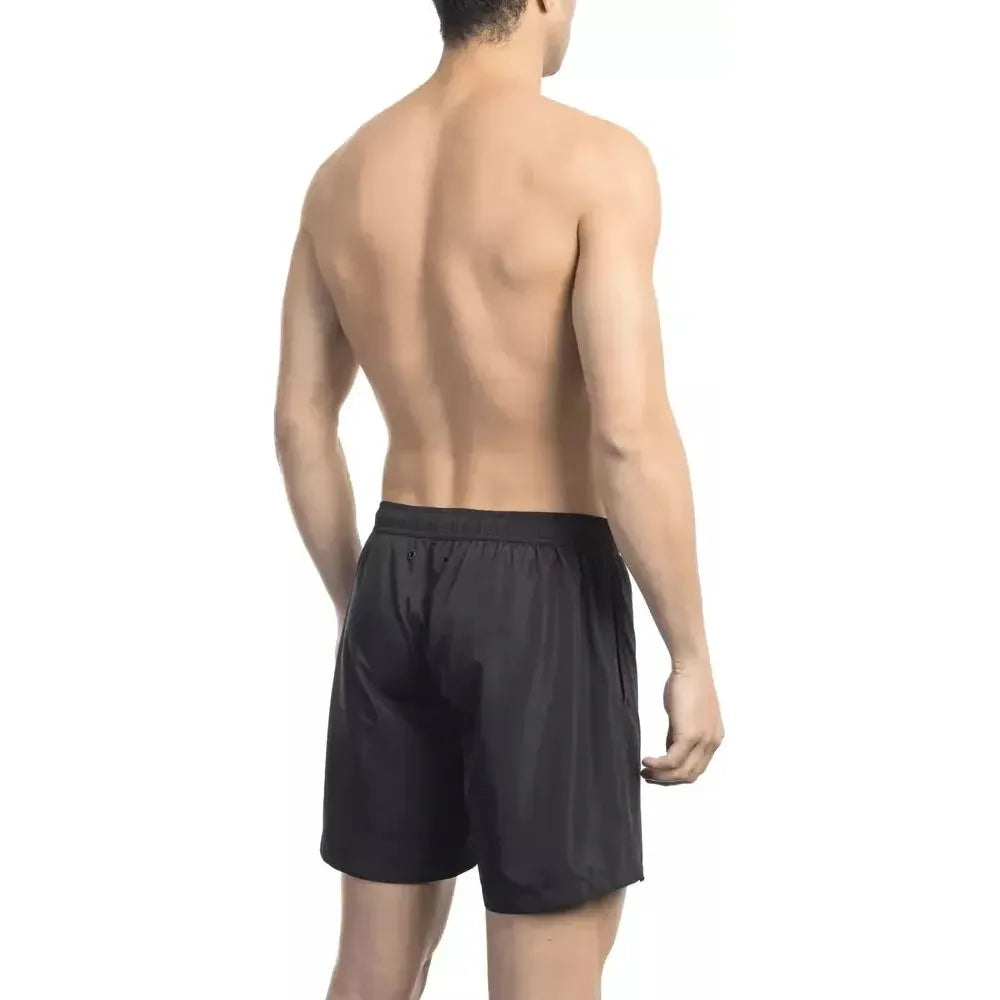 Bikkembergs Black Polyester Men Swim Shorts Bikkembergs