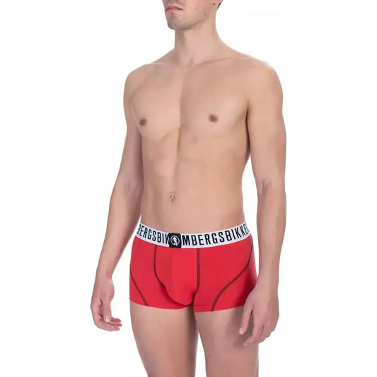 Bikkembergs Red Cotton Men Underwear Trunk Twin Pack MAN UNDERWEAR Bikkembergs