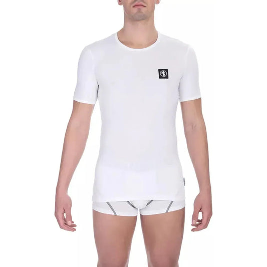 Bikkembergs White Cotton Men's T-Shirt MAN T-SHIRTS Bikkembergs