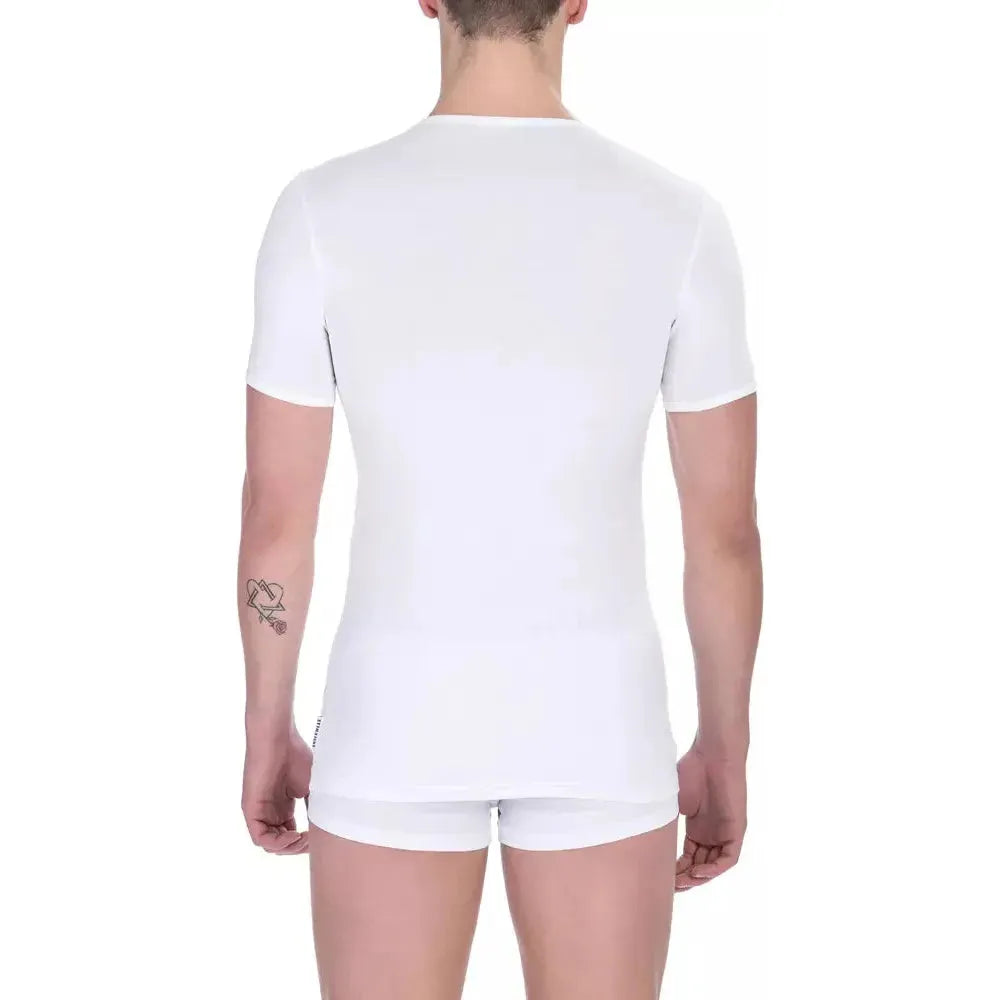 Bikkembergs White Cotton Men's T-Shirt MAN T-SHIRTS Bikkembergs