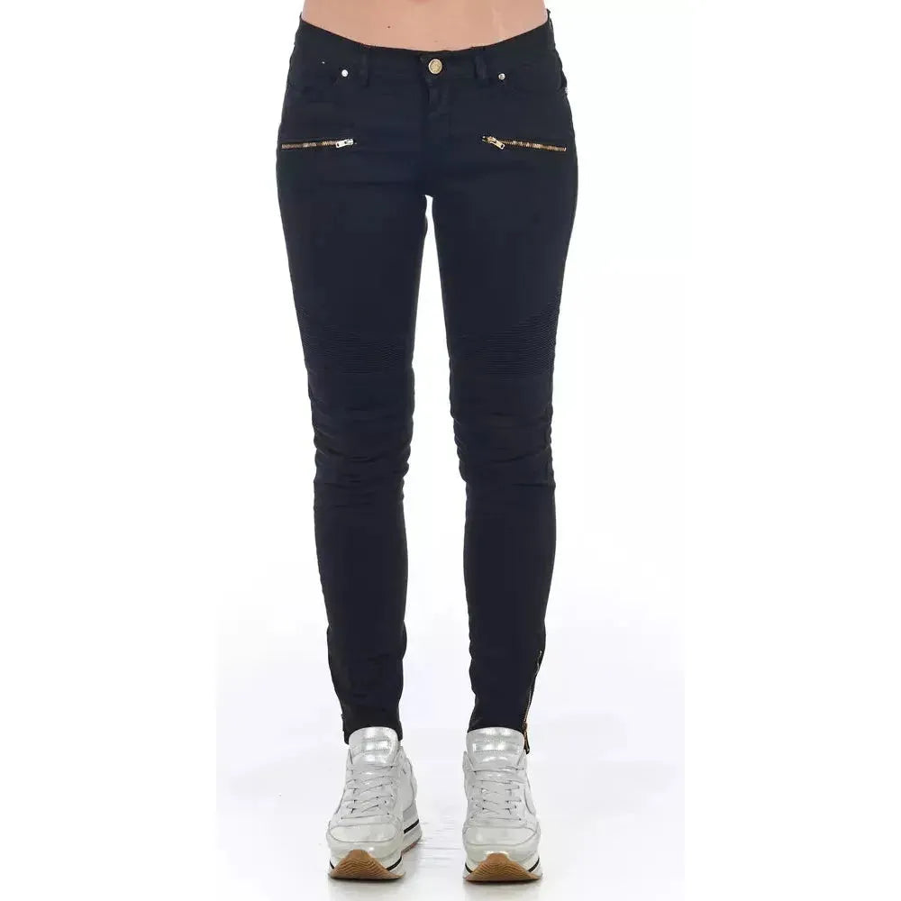 Frankie Morello Black Cotton Women's Jeans Jeans & Pants Frankie Morello