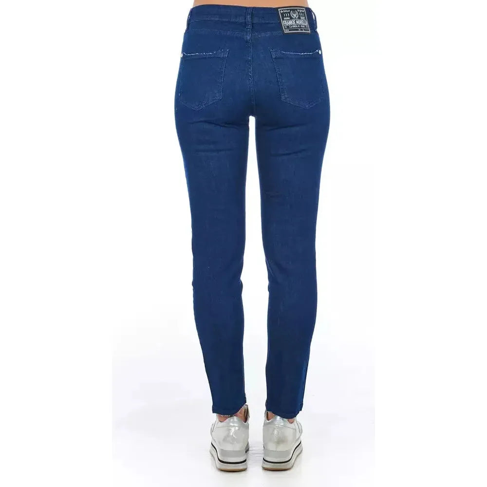 Frankie Morello Blue Cotton Women Jeans Frankie Morello