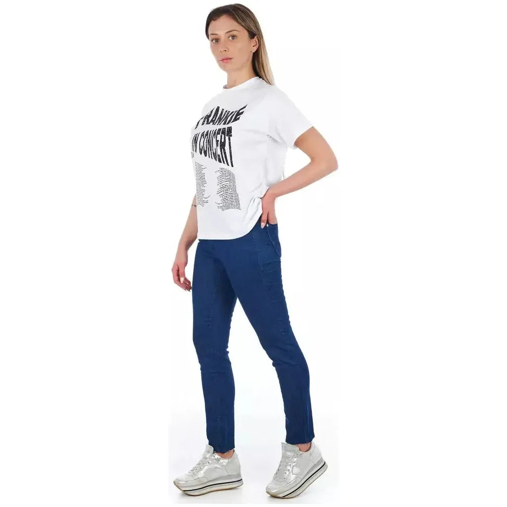 Frankie Morello Blue Cotton Women Jeans Frankie Morello