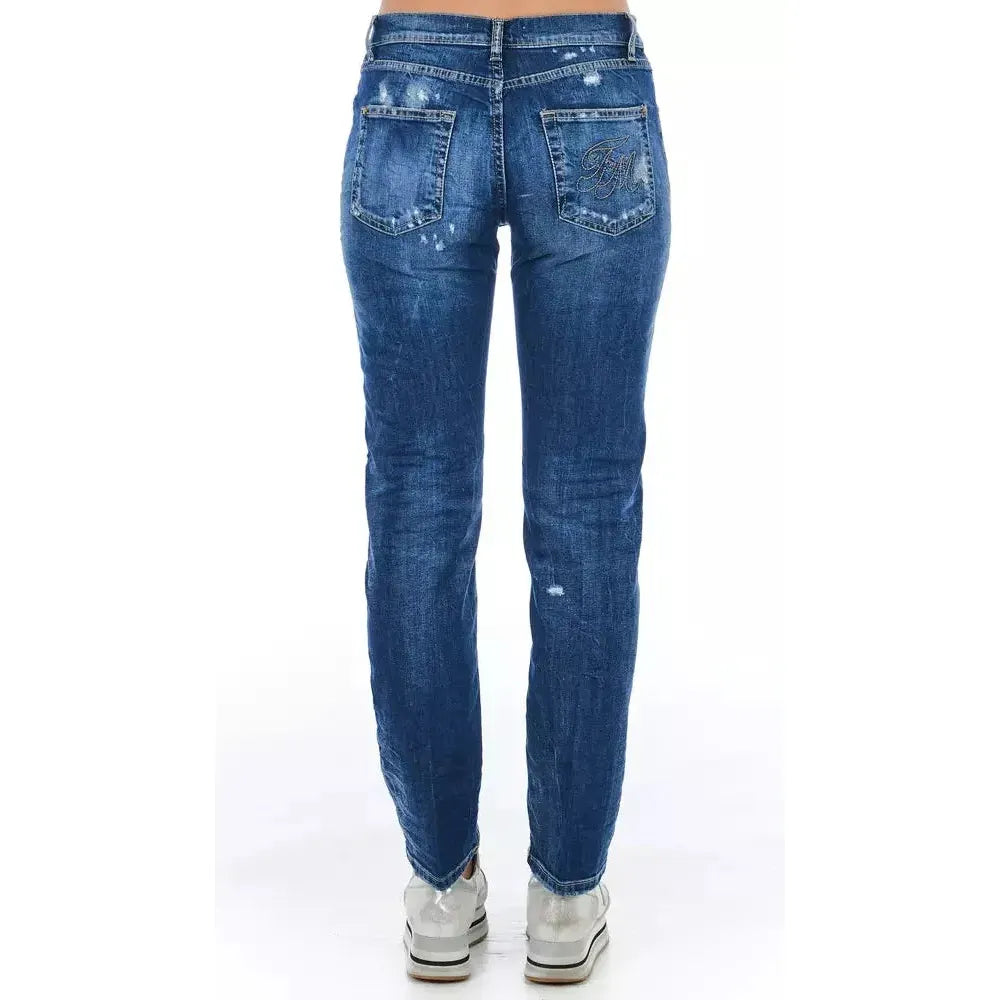 Frankie Morello Blue Cotton Women Jeans Frankie Morello