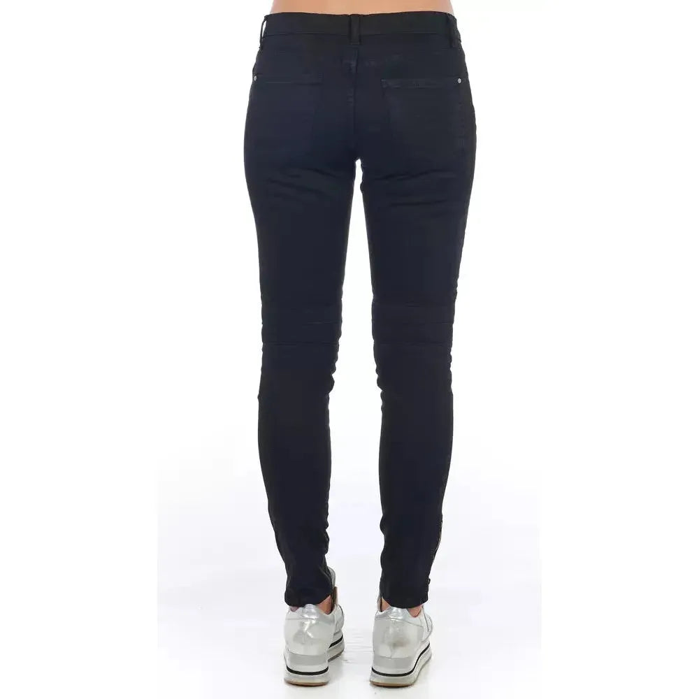 Frankie Morello Black Cotton Women's Jeans Jeans & Pants Frankie Morello