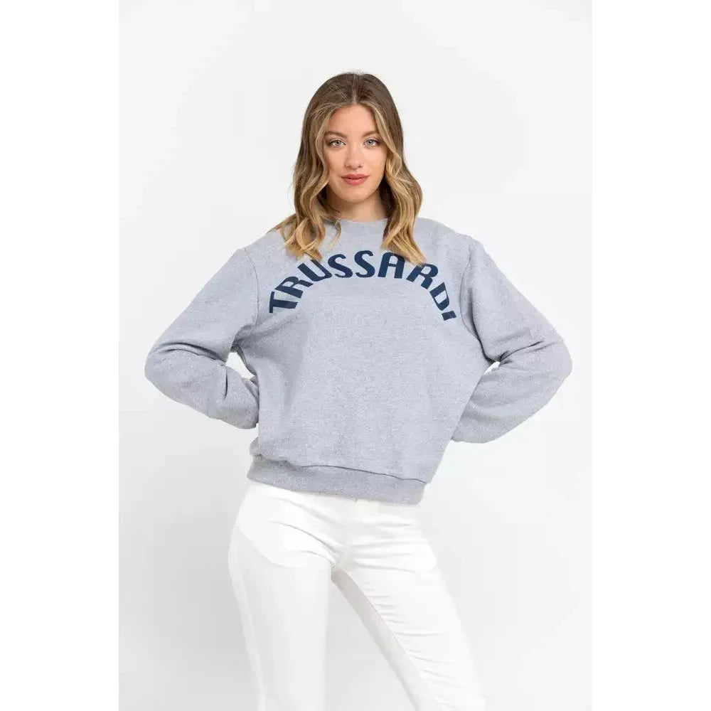 Trussardi Gray Cotton Women Sweater Trussardi Lavender