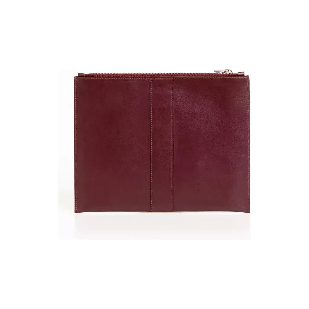 Trussardi Elegant Calfskin Clutch with Logo Detailing Wallet Trussardi