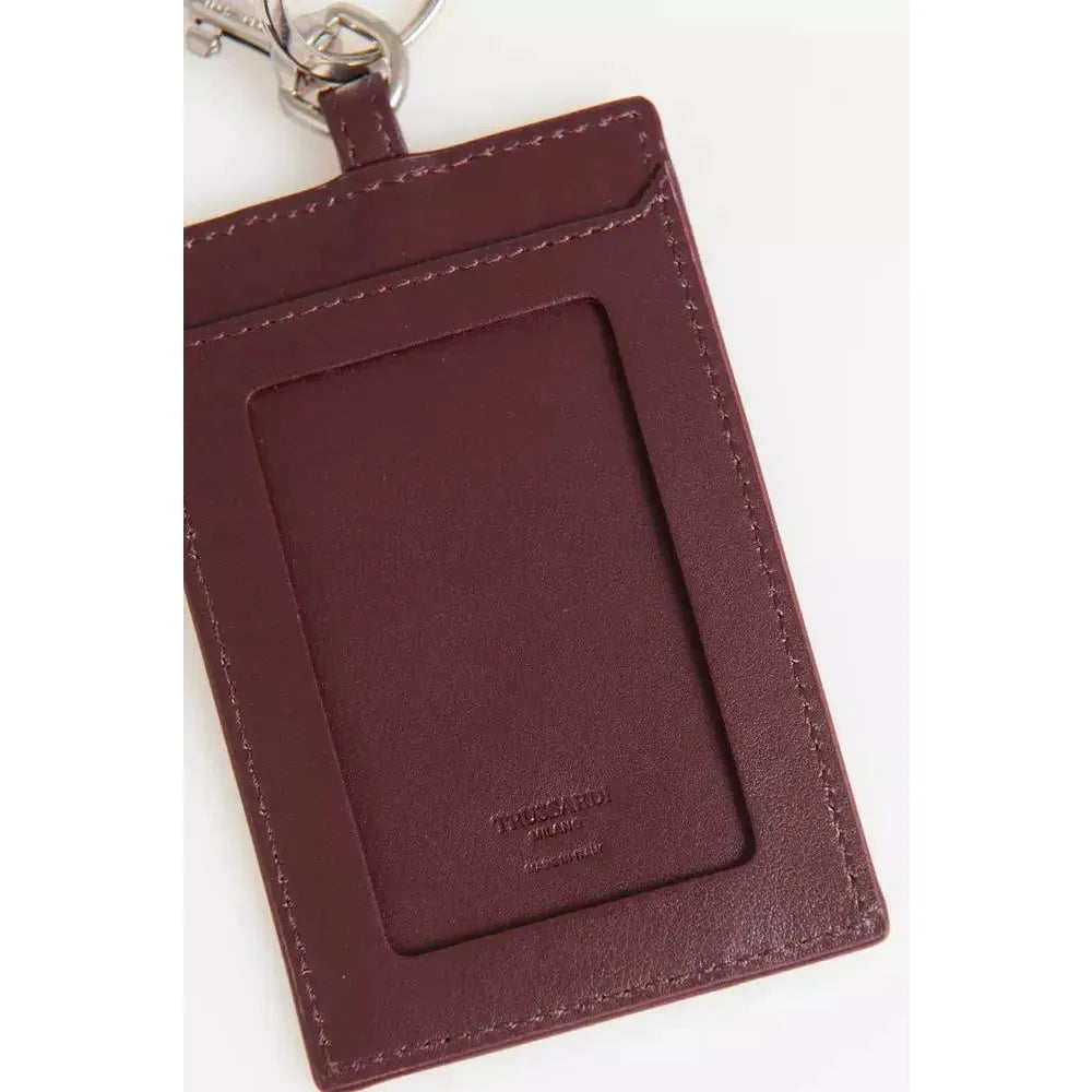 Trussardi Brown Leather Men Keychain Trussardi White Smoke