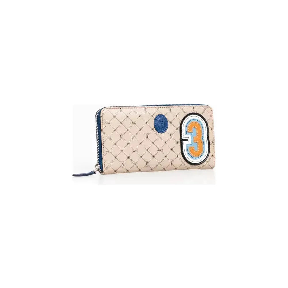Trussardi Beige Leather Men Wallet Wallet Trussardi Light Gray
