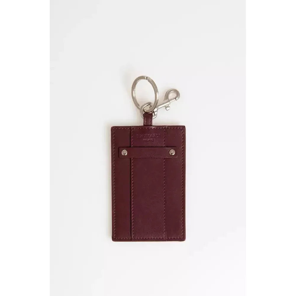 Trussardi Brown Leather Men Keychain Trussardi Dark Slate Gray