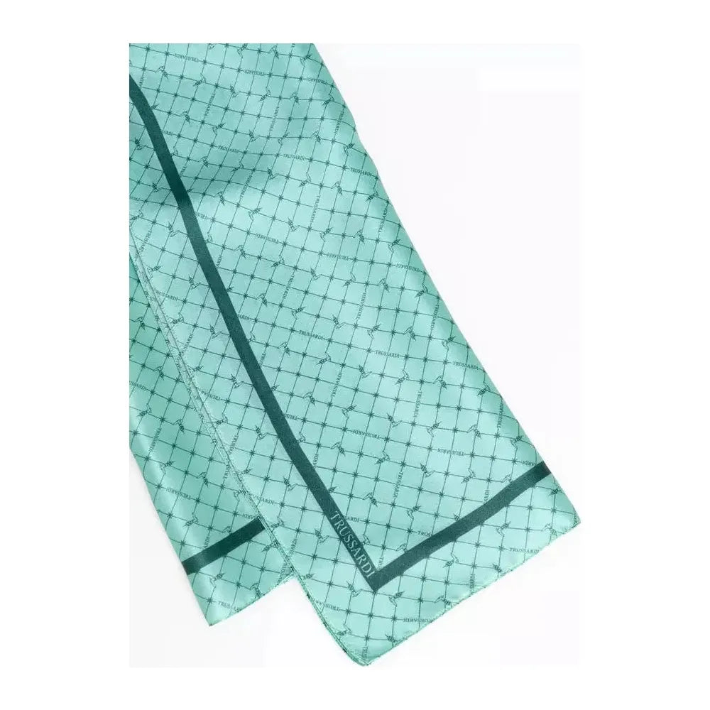 Trussardi Light Blue Silk Women Scarf Scarf Trussardi Sky Blue