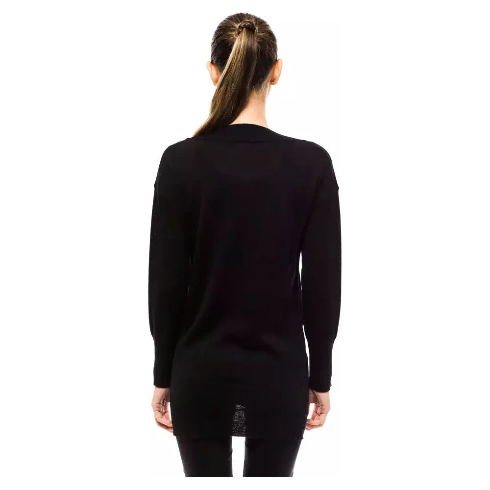 Montana Blu Black Wool Women Sweater Montana Blu