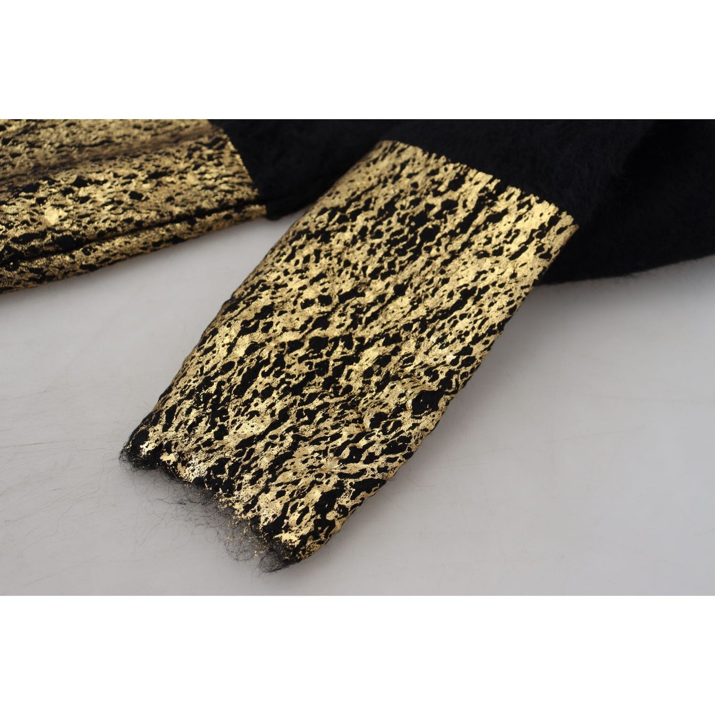 Dolce & Gabbana Stunning Black and Gold Crewneck Sweater Dolce & Gabbana