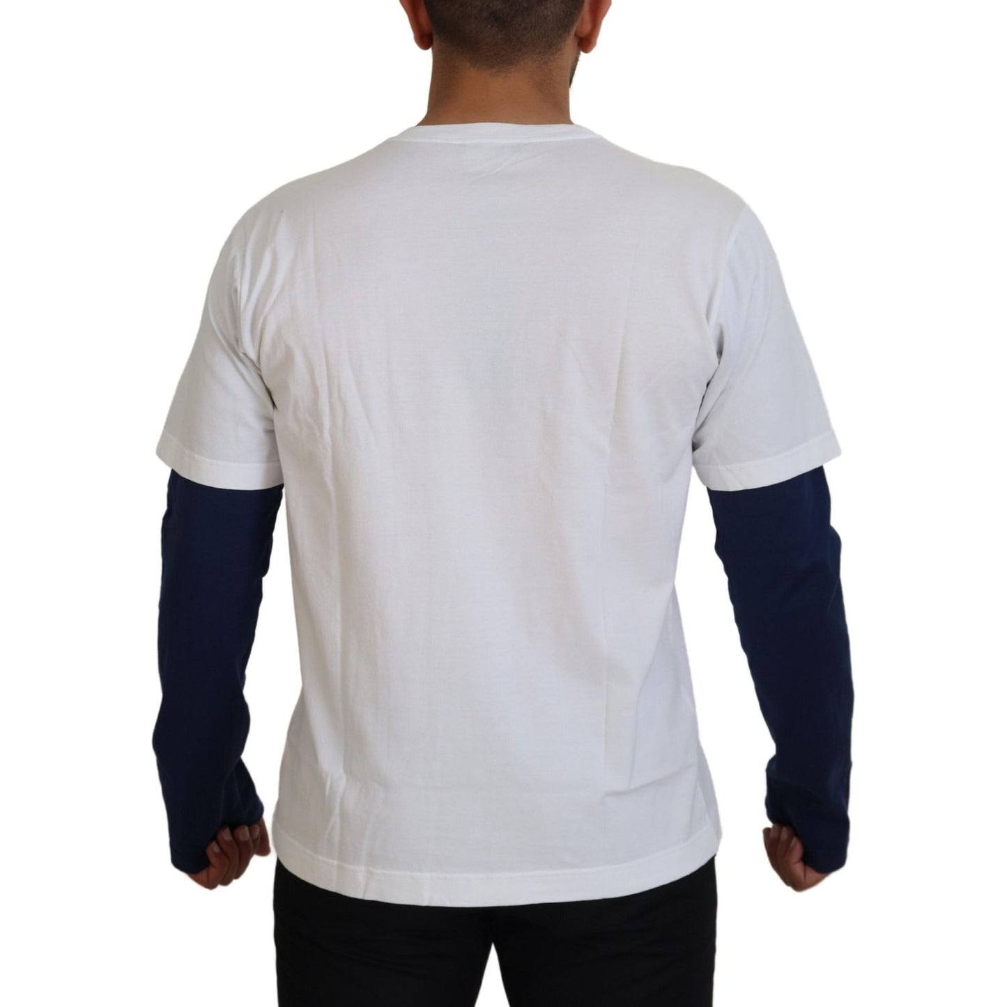 Dolce & Gabbana White Blue DG Crown Pullover Sweater 1728,67345645728,Black,Clothing,Dolce & Gabbana,IT48 | M,IT50 | M,Material: 100% Cotton,Men,Men - Clothing,New with tags,Sweaters - Clothing,Sweatshirts - Sweaters - Clothing,T-Shirts - Men - Clothing