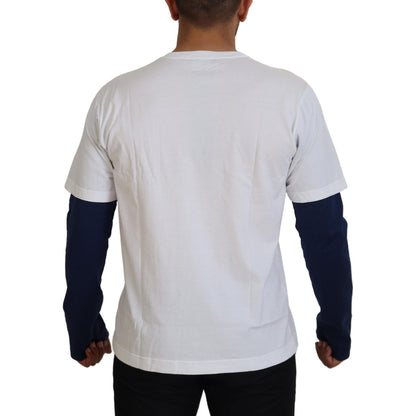 Dolce & Gabbana White Blue DG Crown Pullover Sweater 1728,67345645728,Black,Clothing,Dolce & Gabbana,IT48 | M,IT50 | M,Material: 100% Cotton,Men,Men - Clothing,New with tags,Sweaters - Clothing,Sweatshirts - Sweaters - Clothing,T-Shirts - Men - Clothing