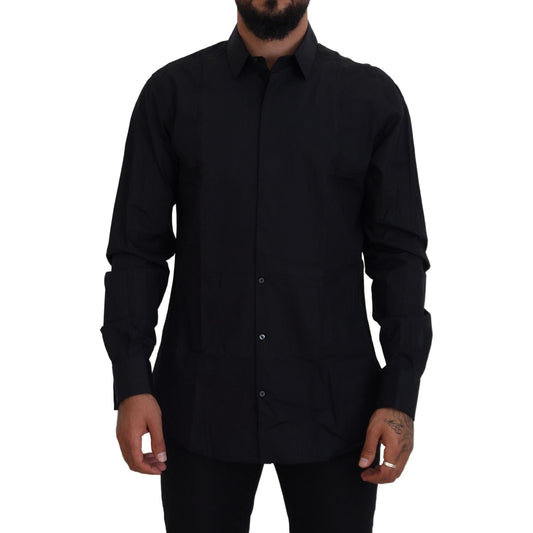 Dolce & Gabbana Black Gold Cotton Slim Fit Dress Mens Shirt 1728,67345645728,Black,Clothing,Dolce & Gabbana,Dress Shirts - Shirts - Clothing,IT37 | XS,IT38 | XS,Material: 100% Cotton,Men,Men - Clothing,New with tags,Shirts - Clothing,Shirts - Men - Clothi