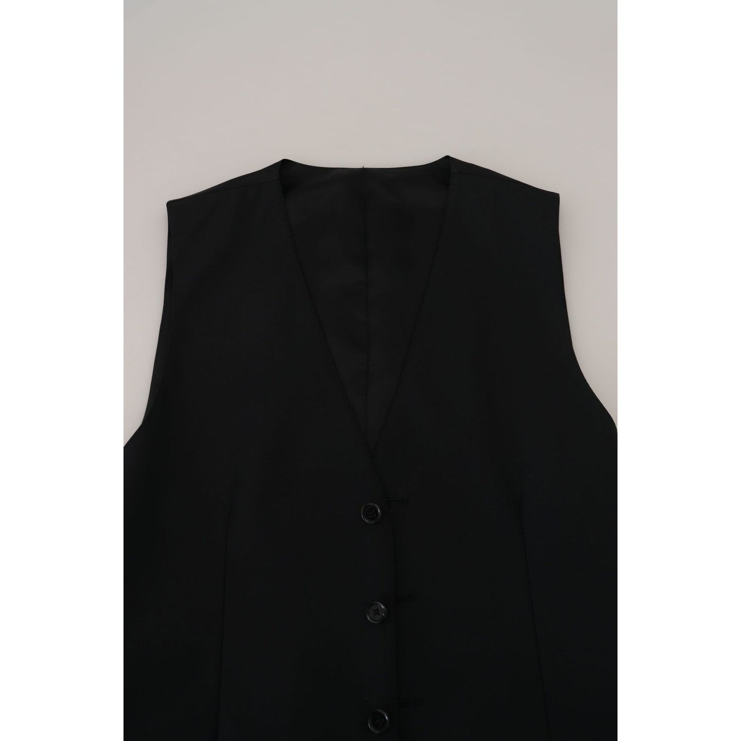 Dolce & Gabbana Elegant Black Formal Wool-Silk Dress Vest Dolce & Gabbana