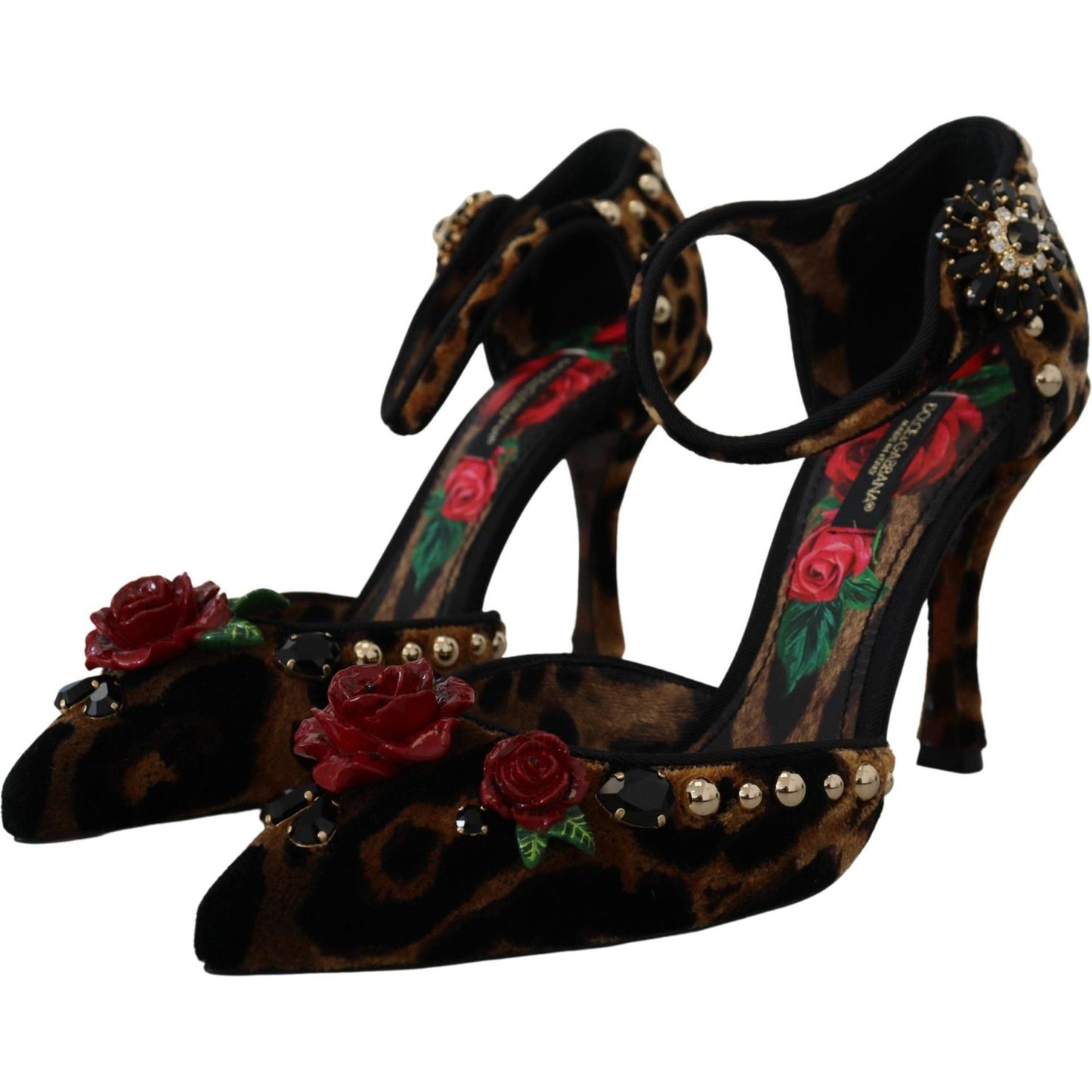 Dolce & Gabbana Chic Leopard Ankle Strap Sandal Heels Dolce & Gabbana