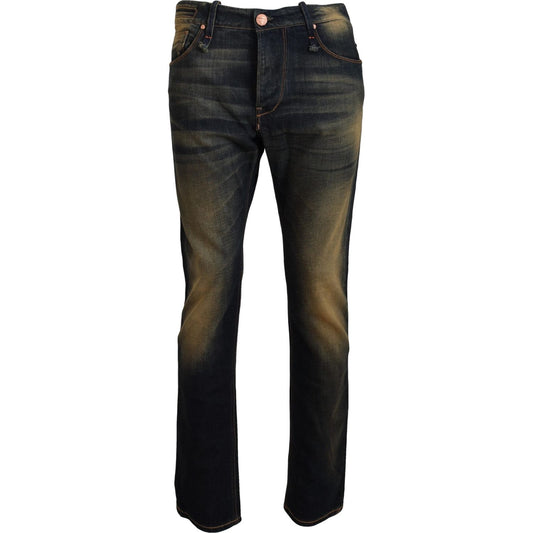 Acht Elegant Blue Washed Denim Pants - Authentic Craftsmanship Acht