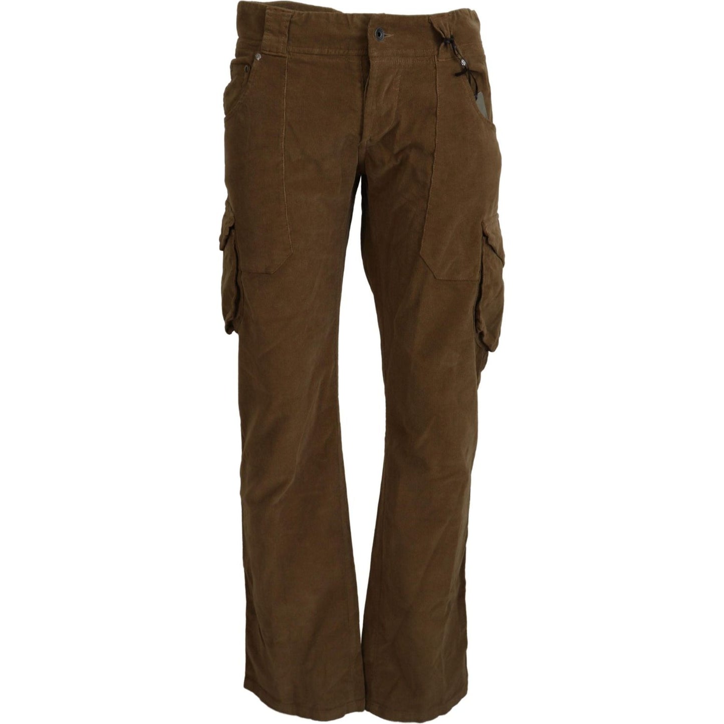 Ermanno Scervino Chic Brown Corduroy Cargo Pants Ermanno Scervino