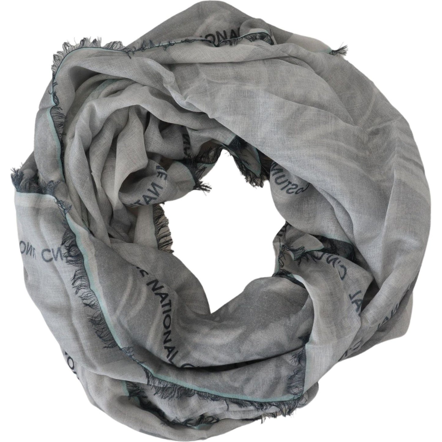 Costume National Chic Designer Grey Scarf with Fringes Costume National