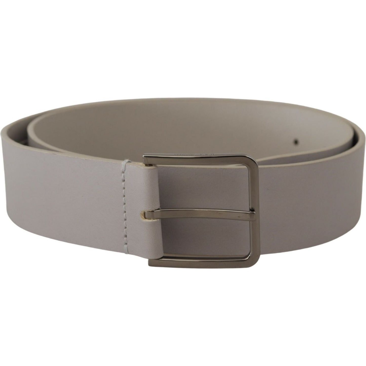 Dolce & Gabbana Elegant White Vitello Leather Belt Dolce & Gabbana