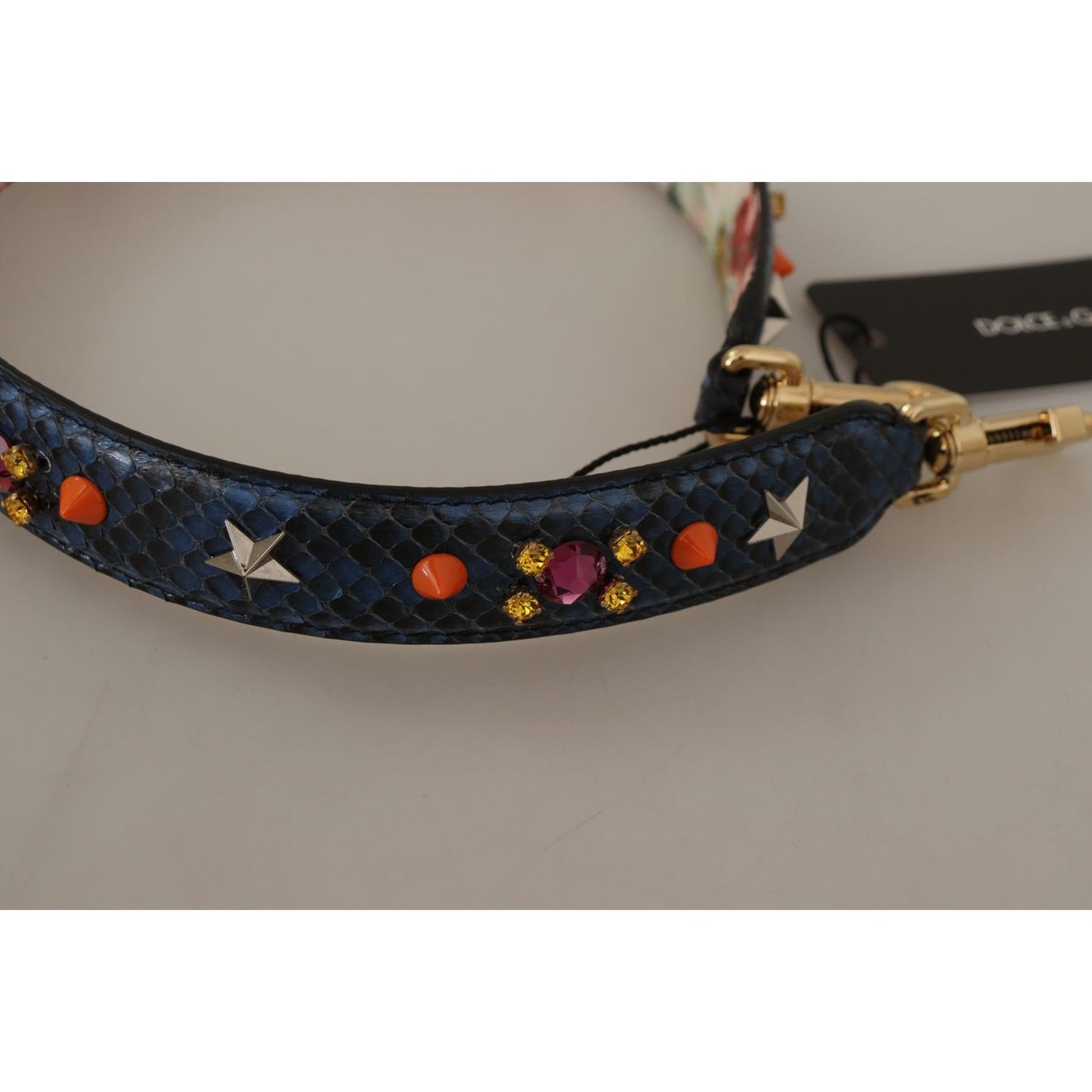 Dolce & Gabbana Elegant Blue Python Leather Bag Strap Dolce & Gabbana