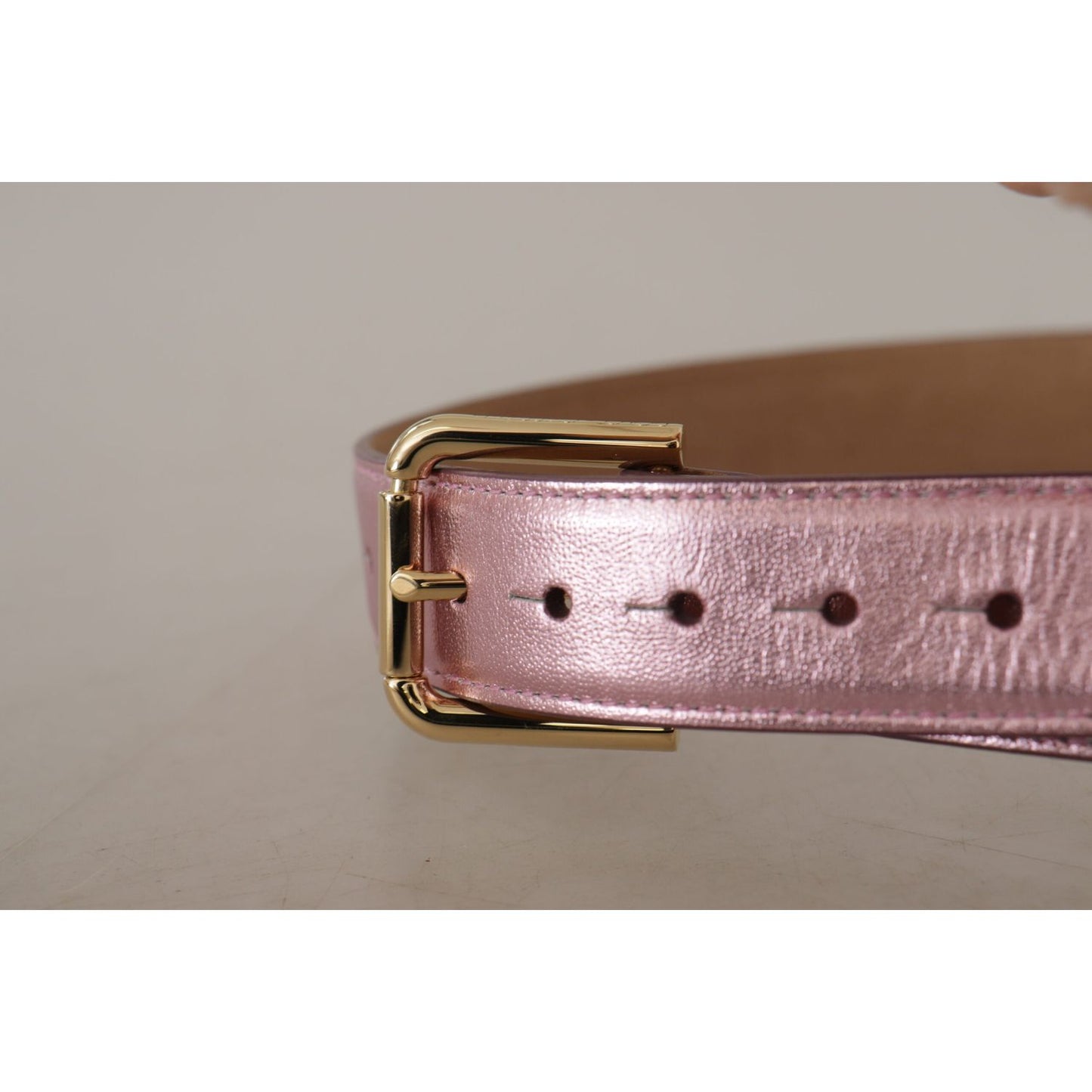 Dolce & Gabbana Elegant Metallic Pink Leather Belt Dolce & Gabbana