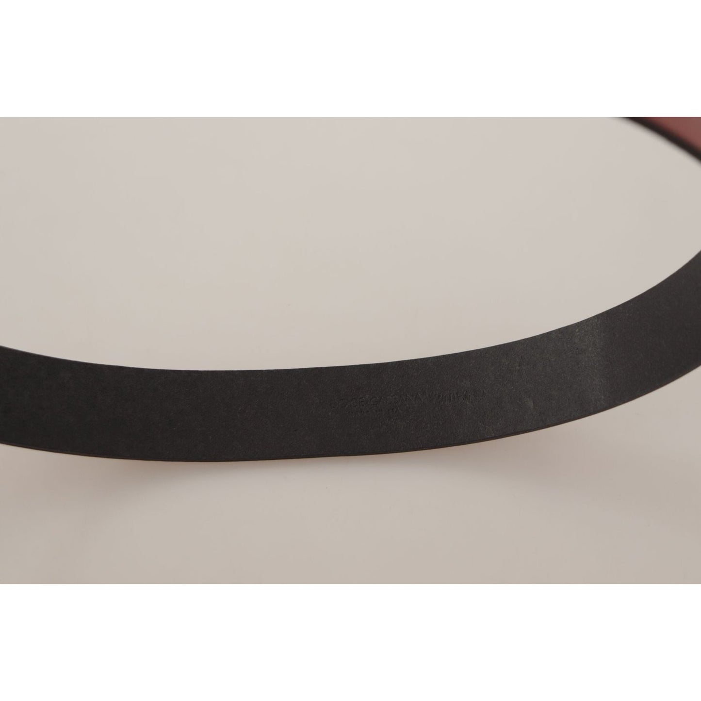 Dolce & Gabbana Red Leather Gold Logo Engraved Metal Buckle Belt