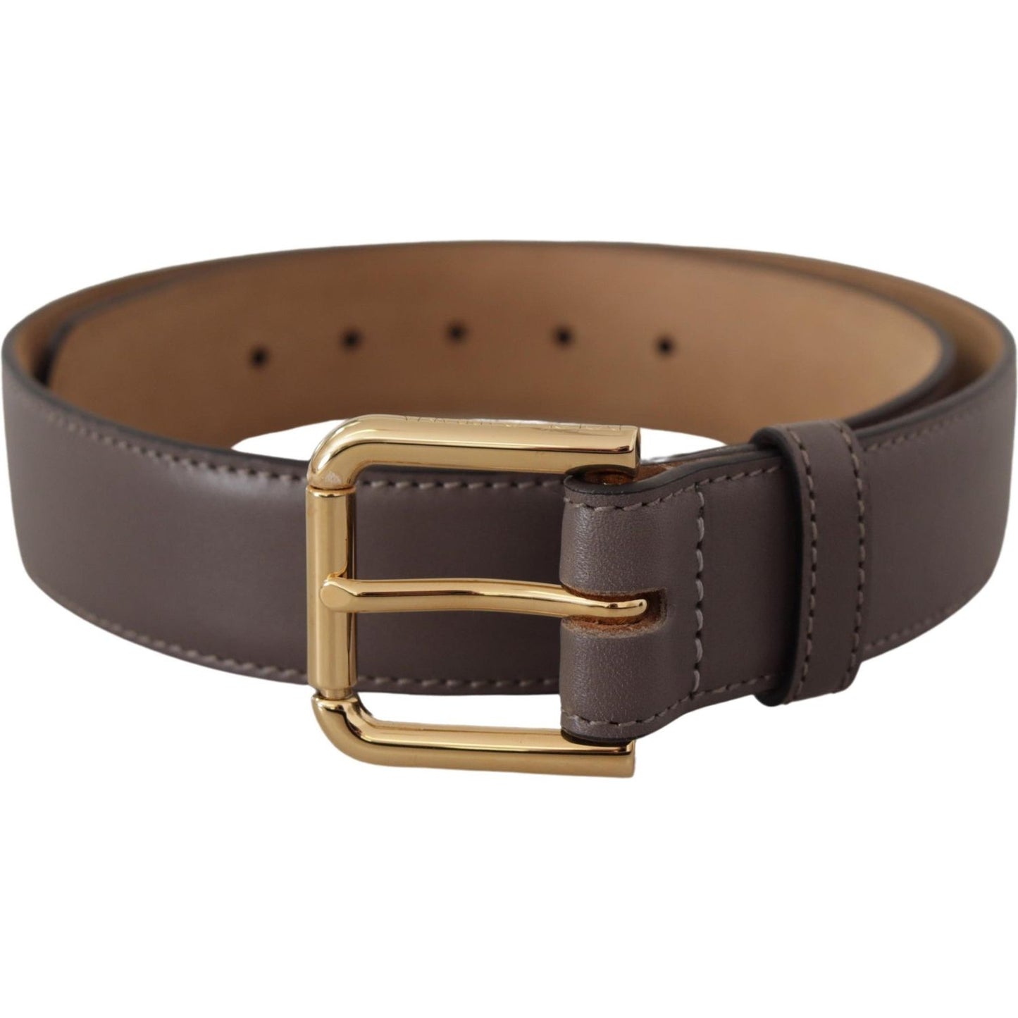 Dolce & Gabbana Elegant Engraved Buckle Leather Belt Dolce & Gabbana