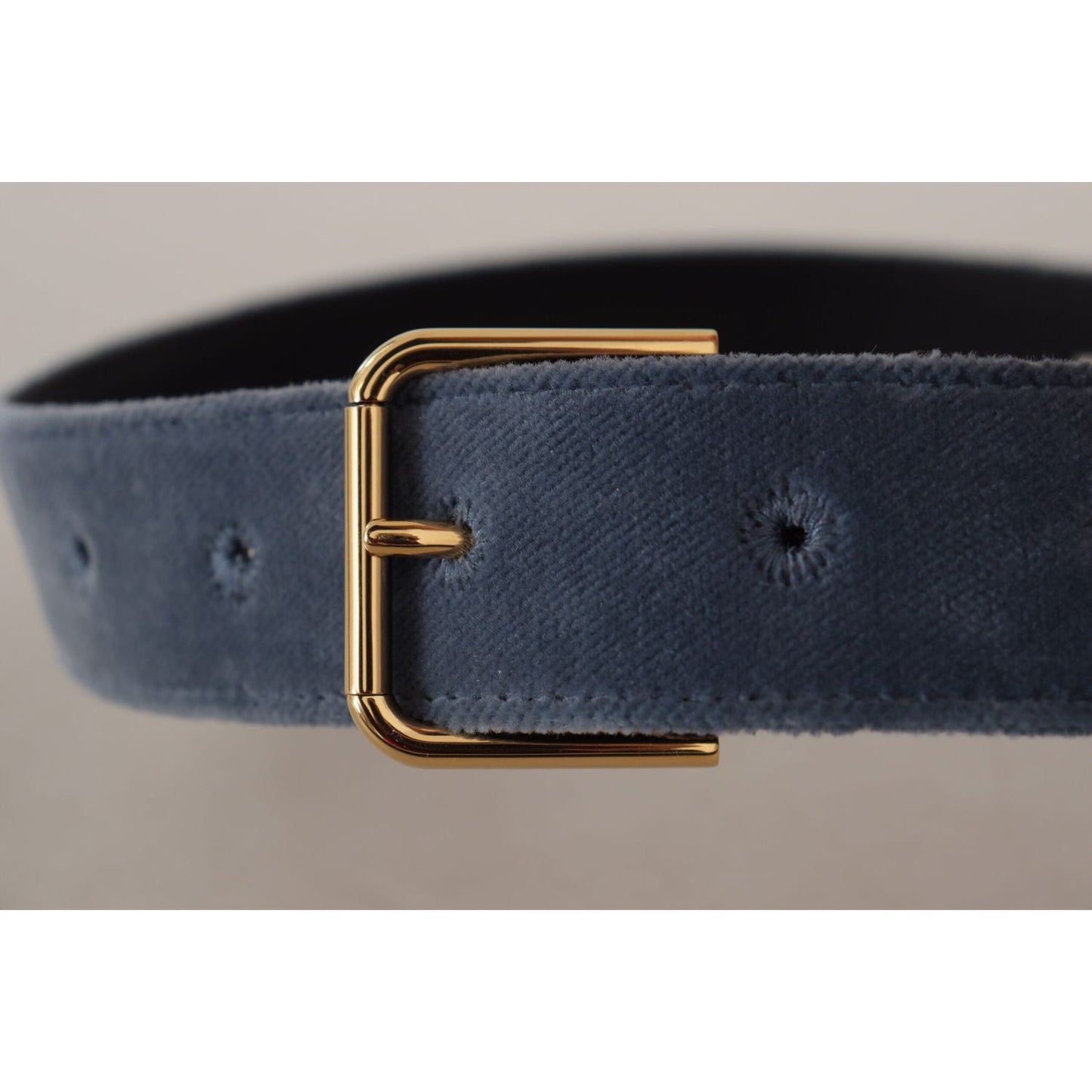 Dolce & Gabbana Elegant Navy Velvet Designer Belt Dolce & Gabbana