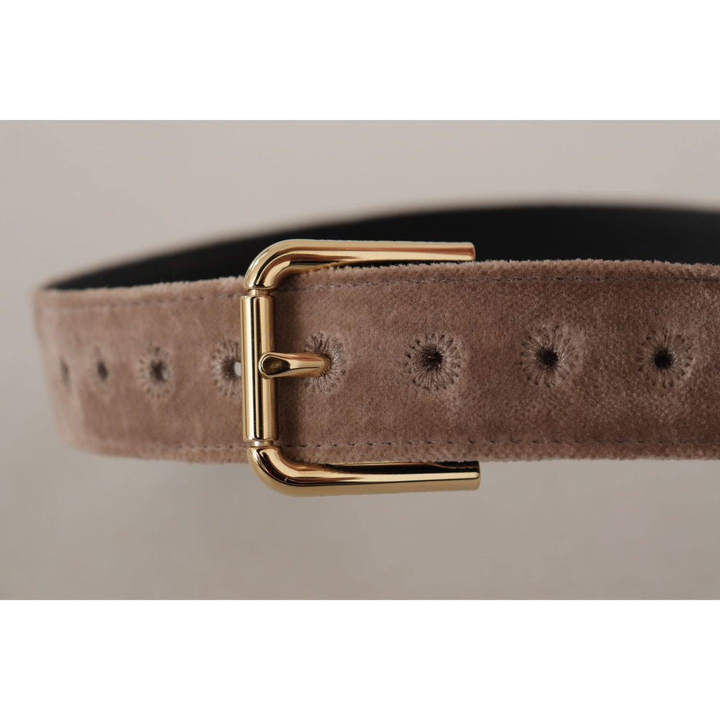 Dolce & Gabbana Elegant Velvet Logo Buckle Belt Dolce & Gabbana