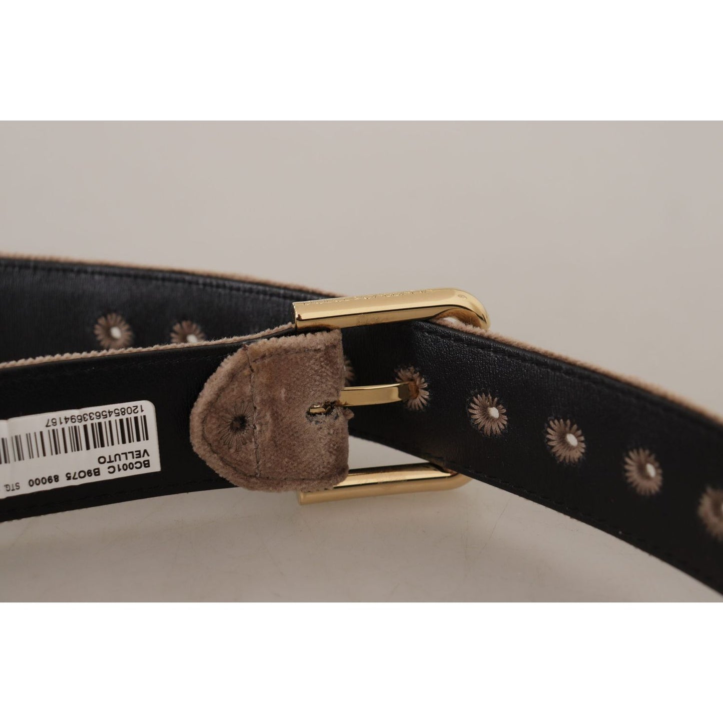 Dolce & Gabbana Elegant Velvet Logo Buckle Belt Dolce & Gabbana