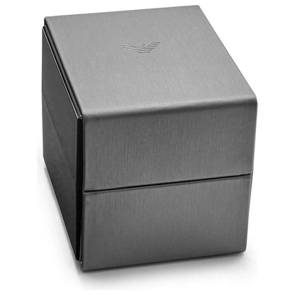 Emporio Armani Silver and Bronze Steel Chronograph Watch