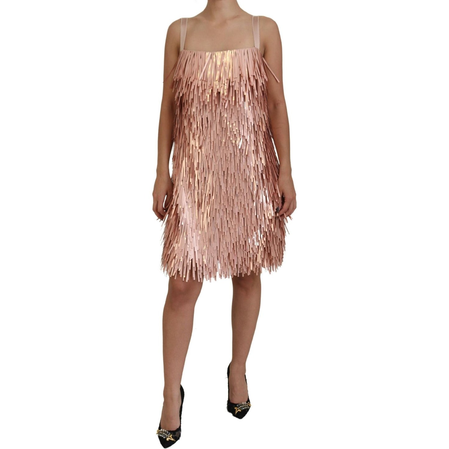 Dolce & Gabbana Elegant Pink A-Line Tinsel Dress Dolce & Gabbana