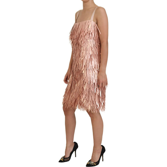 Dolce & Gabbana Elegant Pink A-Line Tinsel Dress Dolce & Gabbana