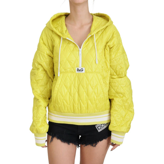 Dolce & Gabbana Elegant Yellow Hooded Jacket Dolce & Gabbana