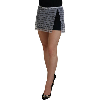 Dolce & Gabbana White Logo See Through A-line Mini Skirt 1728,67345645728,Clothing,Dolce & Gabbana,IT40|S,Material: 100% Polyester,Mini - Skirts - Clothing,New with tags,Skirts - Clothing,Skirts - Women - Clothing,White,Women,Women - Clothing